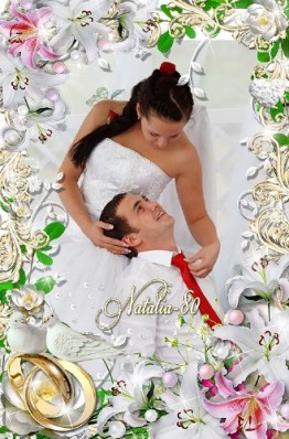 Mükemmel Fonlar & Çerçeveler  – Fotoğraf işleme tatil için beyaz düğün çerçevesi Magi